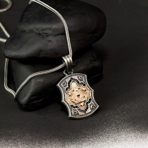 Special Design Vintage Templar-i Mahsusa 925 K Silver Male Necklace