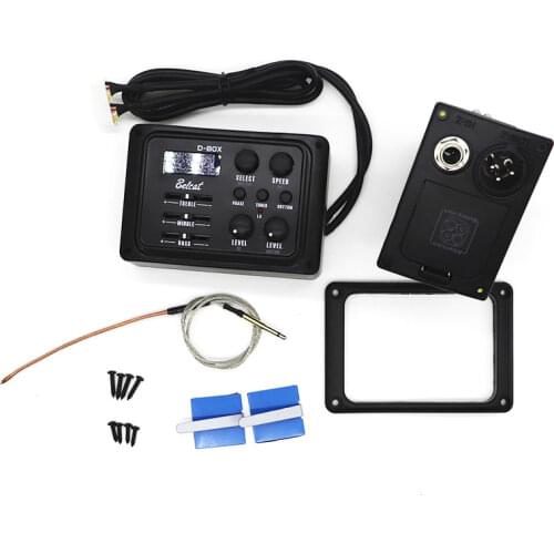 Guitar Pickup Belcat D-BOX 3Bands EQ with Rhythm Box with LCD chromatic Tuner Black for Acoustic Classical Guitar