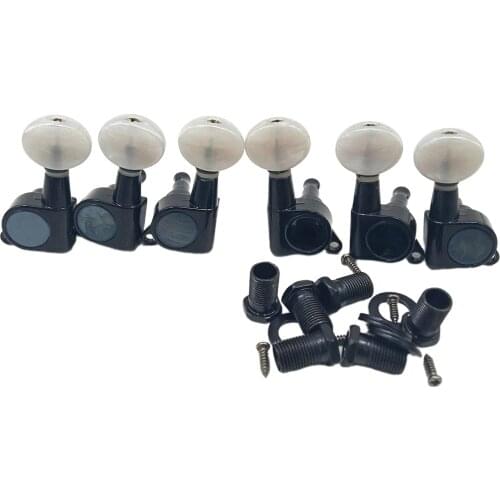 3R3L Fully Closed Guitar Tuners Machine Heads Tuning Pegs Keys Set for Electric or Acoustic Guitar, Black
