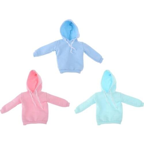 Casual Long Pure Hoodie Top Sweatshirt For 1/6 Blythe Dolls Accs