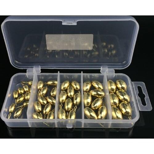 41pcs copper drop fishing gear 1.8g 3.5G 5g 7g 10g additional bullet sinkers soft lure bait weight sinkers fly tying accessories