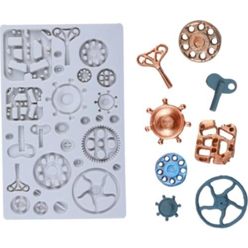 Industrial Machinery Gear Mold Fondant Cake Decor Tools Silicone Molds Sugarcrafts Chocolate Baking Tool For Cakes Gumpaste Form