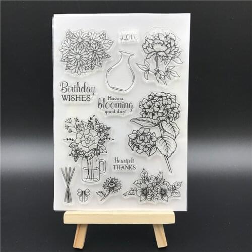 Flower Transparent Clear Silicone StampSeal for DIY scrapbookingphoto album Decorative clear stamp sheets A713