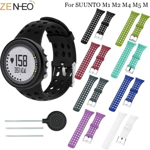 Replacement Silicone men sport Watch Band Bracelet Strap For SUUNTO M1 M2 M4 M5 M Series Universal Watchband With Install Tools