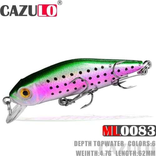 Minnow Fishing Lures Accesorios Isca Artificial Weights 4.7g 62mm Floating Baits Topwater Wobblers De Pesca For Blackfish Leurre