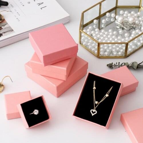 Pink Storage Jewelry Box Necklace Earrings Engagement Ring for Earring Necklace Bracelet Display Gift Box Packaging Bags 7colors