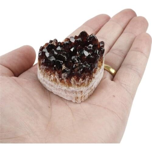 Sporadic1pc Natural Citrine Stones Heart Shape Crystal Cluster Raw Minerals Energy Quartz Wand Chakra Wiccan Supplies Home Decor