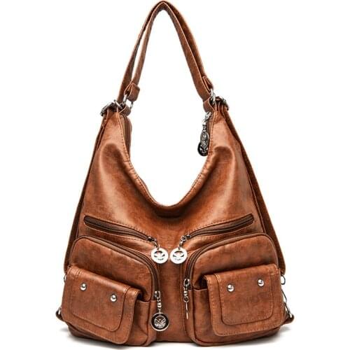 Women New Large Capacity Handbag Female Fashion Solid Color PU Leather Messenger Bag Women Shoulder Crossbody Bag Ladies Purse