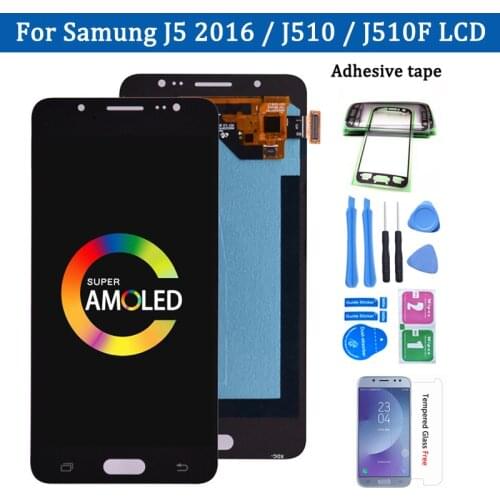 Super Amoled For Samsung Galaxy J5 2016 SM-J510F J510FN J510M J510Y J510G J510 LCD Display with Touch Screen Digitizer Assembly