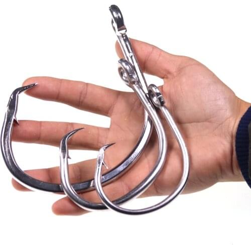 Super Strong Saltwater Fishing Hook Stainless Steel Circle Hook Claw Tip for Trolling Rigging Large Tuna Shark 20/0 24/0 28/0