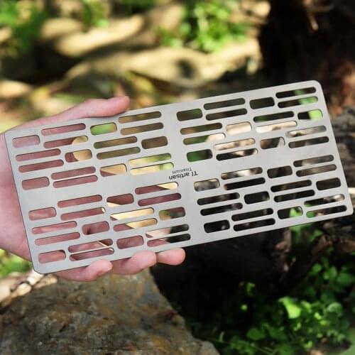 Tiartisan Outdoor Camping Stove Titanium Grill Plate Titanium Grill Net Charcoal Barbecue Plate For BBQ bushcraft Backpacking
