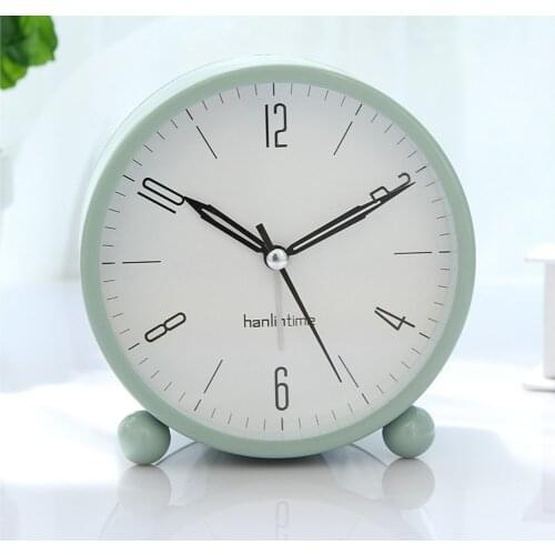 Creative Alarm Clock Silent Light-turning Clock Night-time Box Fashion Modern Minimalist Metals Bedroom Small Clock