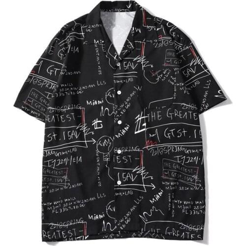 Ymwmhu 2020 New Arrivals Casual Print Brand Shirt Men Short Sleeve Button Tops Loose Fashion Men Beach Hawaiian Shirt Hip Hop