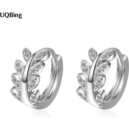 Korean Design CZ Zircon Women 925 Sterling Silver Leaves Wedding Clip Earring On Ear Silver/Gold Jewelry 2020