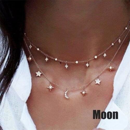 FDLK Women Multilayer Irregular Crystal Gold Color Imitation Cut Multilayer Beaded Choker (Size: 45cm)