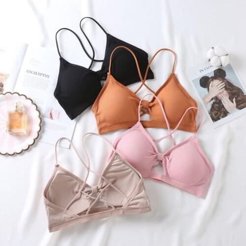 OIONINOS 2019 Removable Chest Pad Tube Tops Women Cropped Padded Bra Sweet Bow Tanks Top For Grils