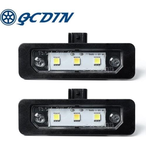 QCDIN 1 Pair Led License Number Plate Lamp For Ford Mustang 2015~ Bright White 12V 6000k Irradiate Car Number License Plate