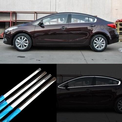 14pcs Stainless Steel Door Window Frame Sill Molding Trim For Kia K3
