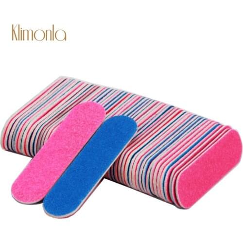 200pcs/lot Pink And Blue Wood Nail Files 100/180 Grit Nail Art Sanding Nail Polishing Gel Remove Tools Manicure Accessories