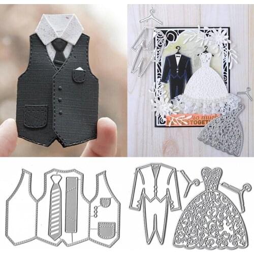 2020 1pcs Mens Suit Clothes Metal Cutting Dies Scrapbooking Stencil Decorative Craft Embossing Die Cuts Card Making