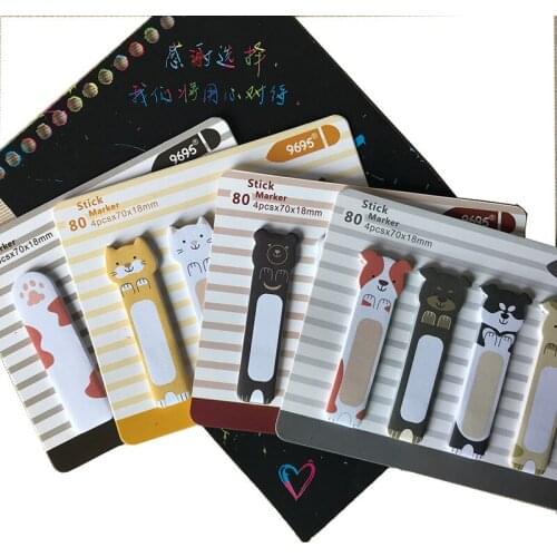 24pcs/lot Mini Cute Kawaii Cat Head Combination Convenience Stickers Memo Pad Sticky Notes for Kids Stationery School Supplies