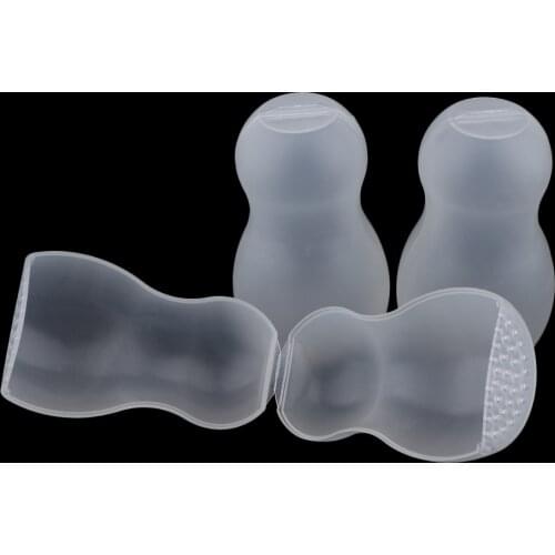 3 Packs White Cucurbit Shape Plastic Makeup Blender Sponge Egg Powder Puff Storage Display Travel Portable Carrying Case