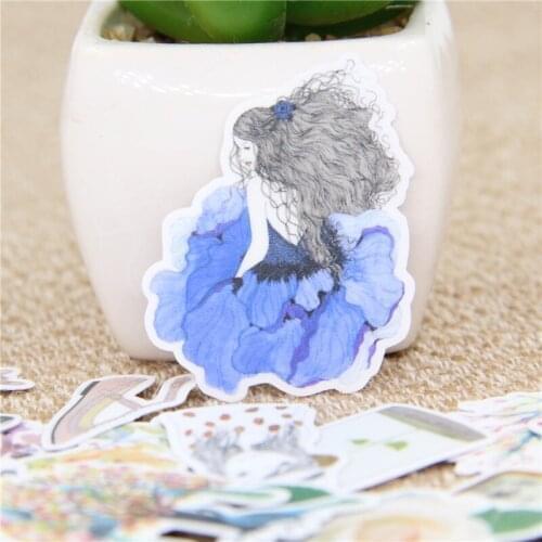 35 pcs Sen Department lovely girl flowers and birds animals home-made laptop stickers decal refrigerator skateboard graffiti toy