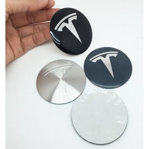 4pcs 56mm Car Wheel Center Hub Cap Cover Stickers Rim Emblem Badge Fit For Tesla Model 3 S X car styling