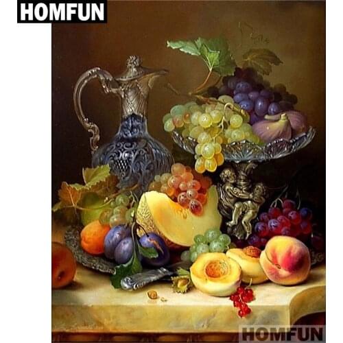 HOMFUN Full Square/Round Drill 5D DIY Diamond Painting "Fruits" Embroidery Cross Stitch 5D Home Decor Gift A01636