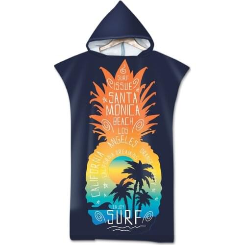 Printed Palm tree Microfiber Fabric Adult Bath Towels Beach Towel Changing Bathrobe Cloaks Hooded Swimming Gym Fitness Towels
