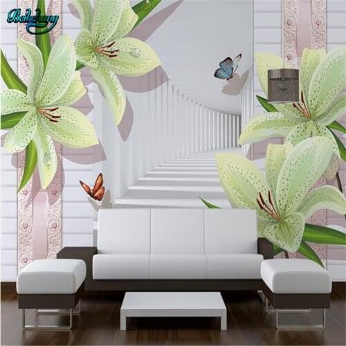 Beibehang Large Custom Nonwovens Wallpaper Mural Dream Lily Modern Backdrop Lounge Decorative Painting