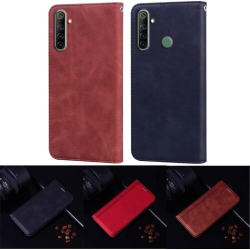 Phone Flip Case For OPPO Realme 6i Global India Leather Cover Protective Luxury PU Magnet Wallet Case Realme 6s 6 Pro Protector