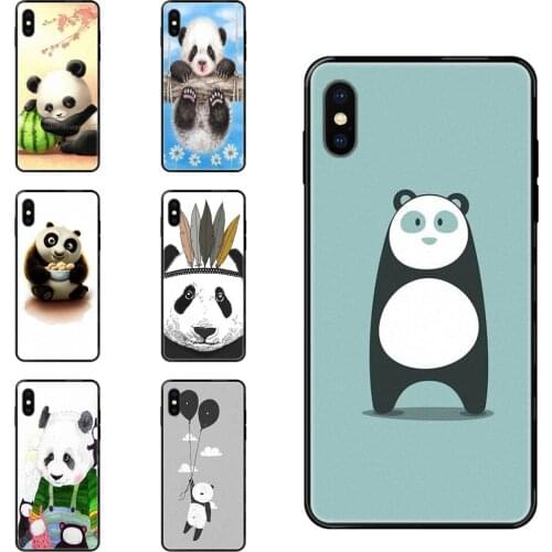 Cute Cartoon Panda China Black Soft Tpu Phone Case Cover Arrival For Xiaomi Redmi Note 4 5 5A 6 7 8 8T 9 9S Pro Max