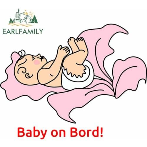 EARLFAMILY 13cm x 10.4cm for Flowers Baby on Board Car Stickers Bumper Motorcycle Windows Decal Refrigerator Anime RV Graphics