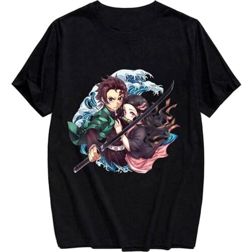 Japanese Anime Demon Slayer Kamado Nezuko Cotton T-Shirt Summer Harajuku style Men Women Casual TShirt Hip Hop Tops Funny Tees