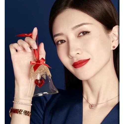 Crystal Wind Chime Red Heart Water Drop Pandent Rhinestone Bling Ornament Hanging Dangle Charm Car Room X'mas Tree Decoration