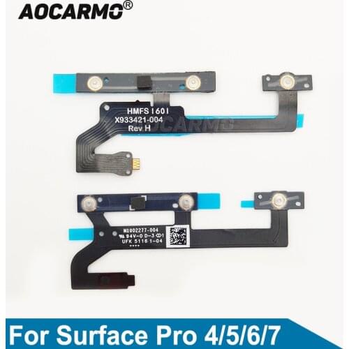 Aocarmo For Surface Pro 4 For Surface Pro 5 Power On/Off Volume Up/Down Button Flex Cable Replacement Parts
