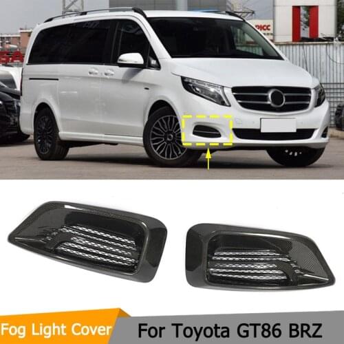 Car Front Bumper Fog Light Cover Trim Mesh Grille For Mercedes Benz V-Class V220D V250 2016-2018 Surround Air Duct Carbon Fiber