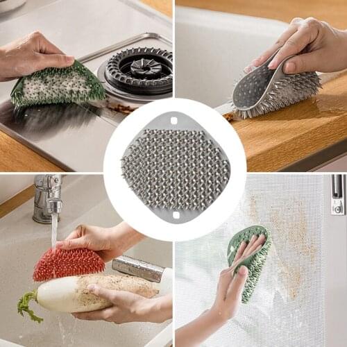 Kitchen Gap Cleaning Brush Silicone Dishwashing Brush Fruit Vegetable Dish Pot Pan Sponge Scrubber for Household Cleaning Tools