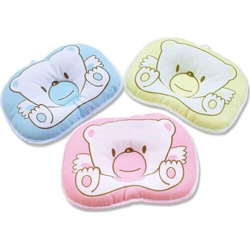Hot Selling Infant Bedding Print Bear Oval Shape 100% Cotton Baby Bear Pillow High Quality YYT090
