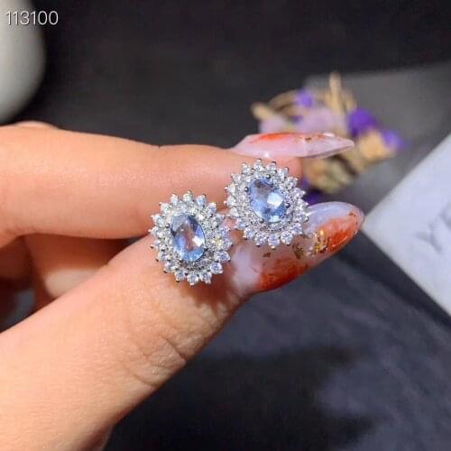 The Best Wedding Gift Aquamarine Earring Natural And Real 925 sterling silver Aquamarine Earring