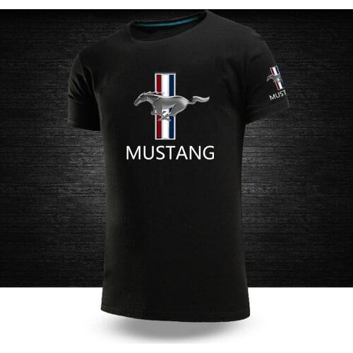 2021 Mustang Summer Fashion Male Tops Casual Short Sleeves Solid Color Cotton Round neck Hip Hop T shirts Sport Tops