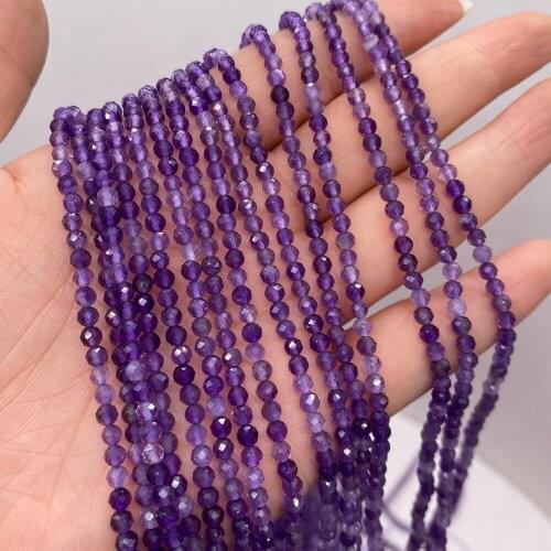 Natural Semi-precious Stones Amethyst Stone Tangent Plane Circular Spacer Beads Loose Beads for Jewelry Making DIY Accessories