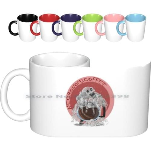 Necronomicoffee Red Ceramic Mugs Coffee Cups Milk Tea Mug Necromancer Alexander Blasius Funny Humour Quirky Dark Coffee