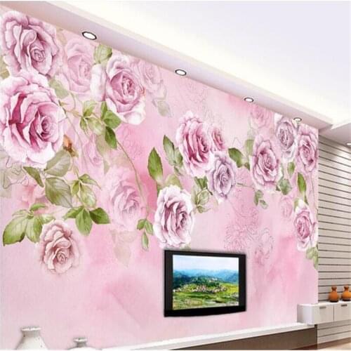 Beibehang wallpaper for walls Water color Retro Pastoral Rose TV Back ground Wall paper 3d papel de parede 3d wall murals behang