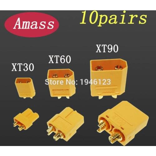 Original Amass Connector XT30 XT30U XT60 XT90 Banana Plug Bullet Connector Male Female For RC FPV Lipo Battery Plug