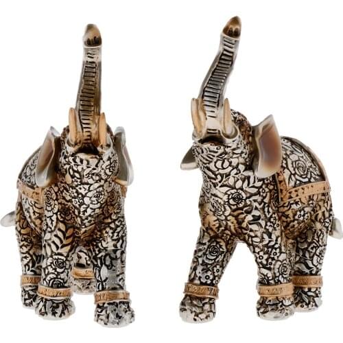 Pair Of Elephant Statues, Home Decor Feng Shui Housewarming Gift
