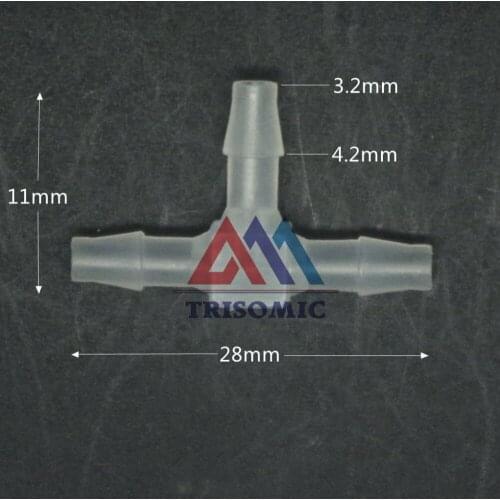 3.2mm T tpye equant Connector Equal Tube Joiner Material PP Plastic Fitting Fish Tank Airline Aquarium