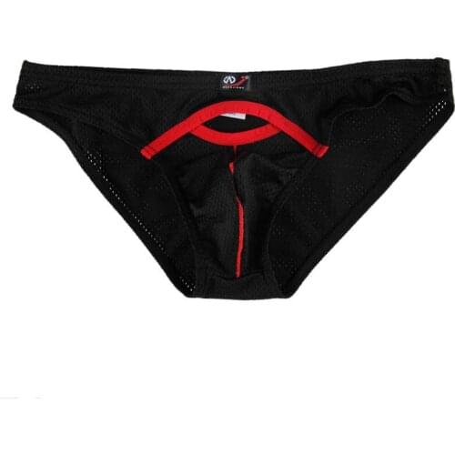 Mesh Underwear Sexy Bikini Briefs Gay Mini Underpants Triangle Panties Sexy Bulge Pouch Jockstrap Solid Male Lingerie Cuecas