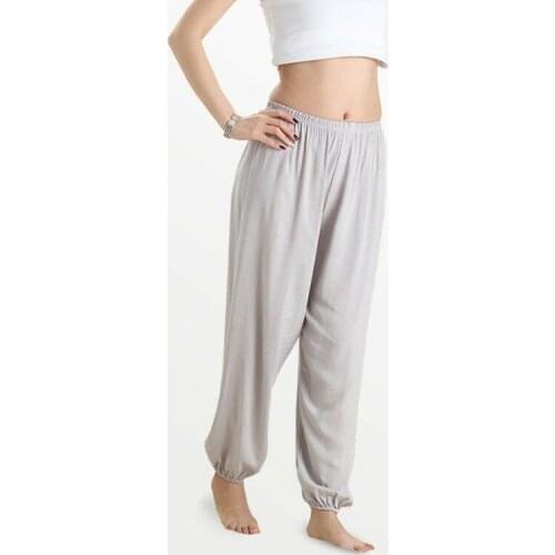 Mens Loose Wide-Leg Bloomers Soft Tai Chi Kung Fu Pants Homewear Trousers Linen